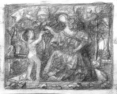 Drawing 105 Card [Mother And Child]   Undated   4x5   Direct
