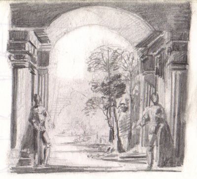 Drawing 54 [Knights]   Undated   6x6   Direct
