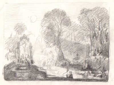 Drawing 65 [Sun and Arch]   Undated   6x8   Direct
