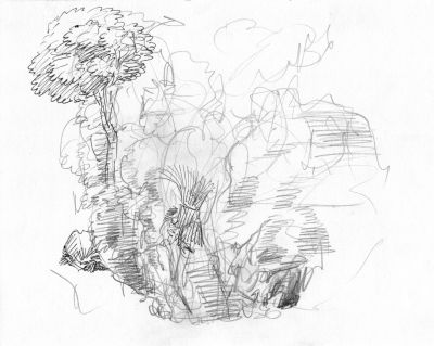 Drawing 69 [Doodle With Tree]   Undated   7x10   Direct
