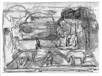 Drawing 79 [Man And Horse]   Undated  5.5x7.5   Direct
