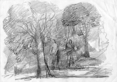 Drawing 85 [Figures In landscape]   Undated   7x10  Direct
