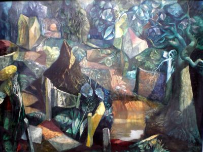 Village [The] 1958 36x48 Oil On Board
