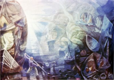 Unknown 33 [Fisherman With Pole]  1965ish Neg
Keywords: seascape