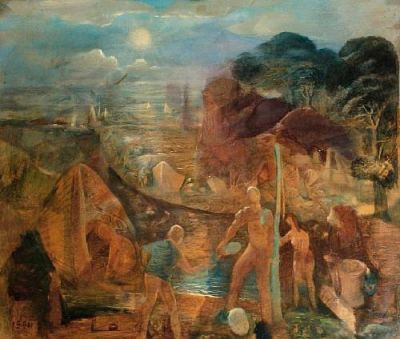 Untitled [Figures and Harbour]  1965  14.75x17  Internet
Keywords: seascape