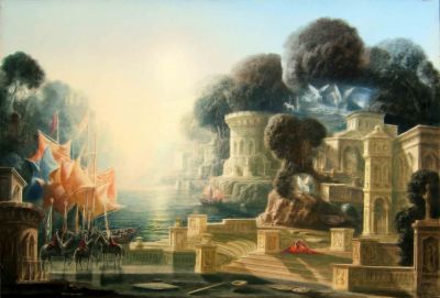 Assembly Of Knights At A harbour  1977  29.25x43   Digital
