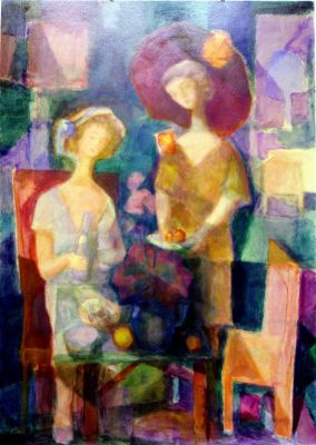 Two Women At A Table 1988 45 x32.5 Neg
Keywords: abstract-figures
