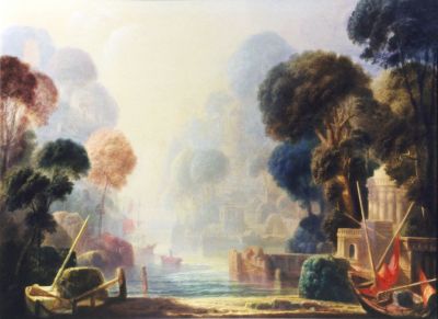 Estuary With Temple   1989 [Repainted]   29.5x40.5   Photo[s
