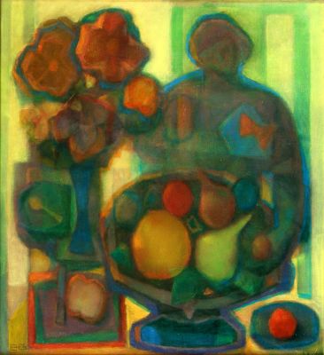 Still Life With Figure  1992  27x25  Digital
