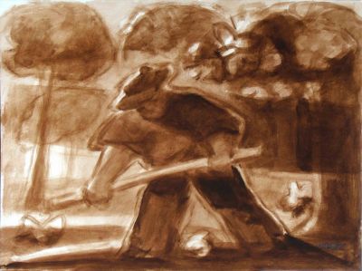 Farm Labourer [Ink Sketch]  1993  9x12   Digital
