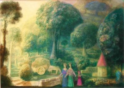 Farmyard With Figures   1996  10x14  Digital
