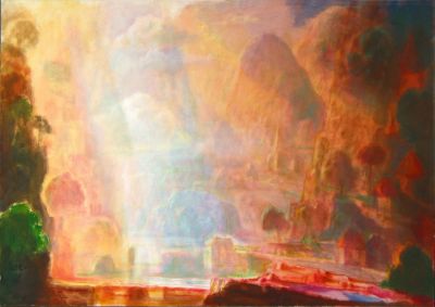 Sun Setting In The Alps  1997  23.5x33  Digital
Keywords: abstract-landscape