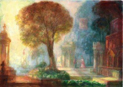 Meeting In Avalon Of Arthur And Guinevere 2000 8.25x11.75 Direct
