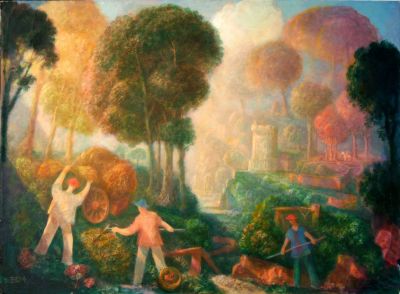 Valley Farm - Painted Print    2001   38.75x28.5   Digital
