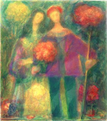 Spring Morning [Stuarts Birthday Card]  2003  8.25x7  Direc
Keywords: abstract-figures