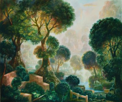 Early Morning River Scene [canvas]  2004  39.5x47  Digital
