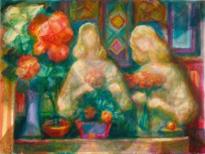 Figures At A Table   2004  9x12  Digital
