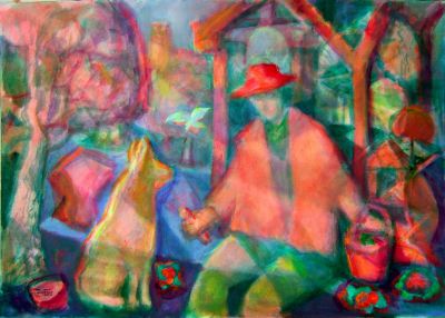 Man With Dog  2005  15x21.5  Digital
Keywords: abstract-figures