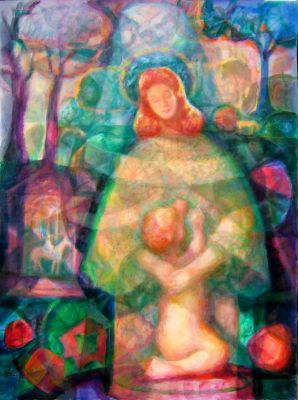 Mother And Child [Homage To Giorgione]  2005  30x22  Digital
Keywords: abstract-figures