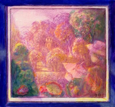 Overlooking The Garden and Orchard   2006  7.5x8  Direct
Keywords: abstract-landscape