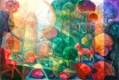 Farmyard With Mill   2008  32x47  Digital
