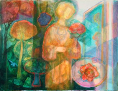 Garden Enclosure With Figure [A]   2008  27.75x35.5  Digital
