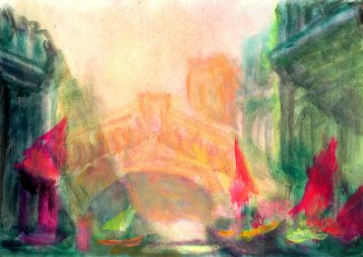 Ponte Rialto Bridge Venice  2008  5.75x8.25  Direct
