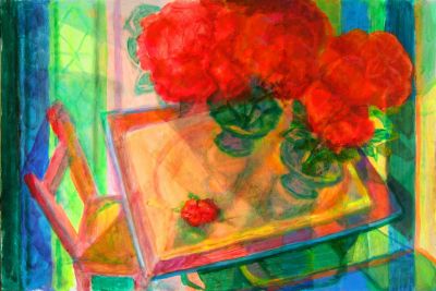 Still Life Reflected From A Glass Top   2008  16x24  Digital
