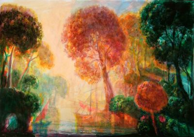 Sun Setting Over River   2008  12.75x18.25  Digital
