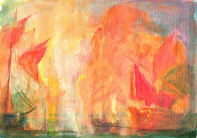 Sunlight Through Mist   2008  7x10  Direct
