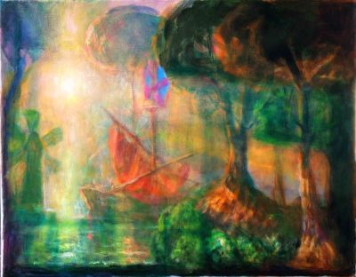 Sunset Over The Norfolk Broads   2008  14x18  Digital
