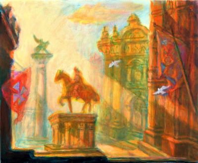 Sunrise Over Venice   2009  18x22  Canvas  Digital
Keywords: capriccio