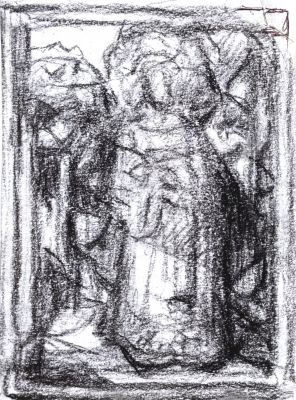 Drawing 158 Rough Sketch For A Larger Painting [For Max]  2008  5.5x4  Direct
