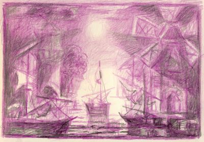 P.3  Sun Rising Over Norfolk Broads  5.5x8
