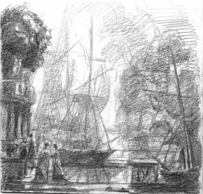 Drawing 108 Embarkation  2001   6x6   Direct
