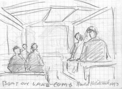 Drawing 123 Boat On Lake Como  1993  4x5.5   Direct
