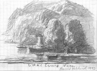 Drawing 124 Lake Como View  1993   4x5.5   Direct
