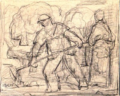 Drawing 23 [Gardener] Board   1993   7x9   Direct
