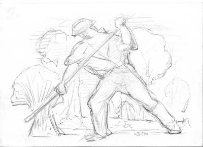 Drawing 52  Figure Study   1993   8x11   Direct
