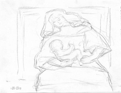 Drawing 73  Pencil Sketch   1993   5.5x7   Direct
